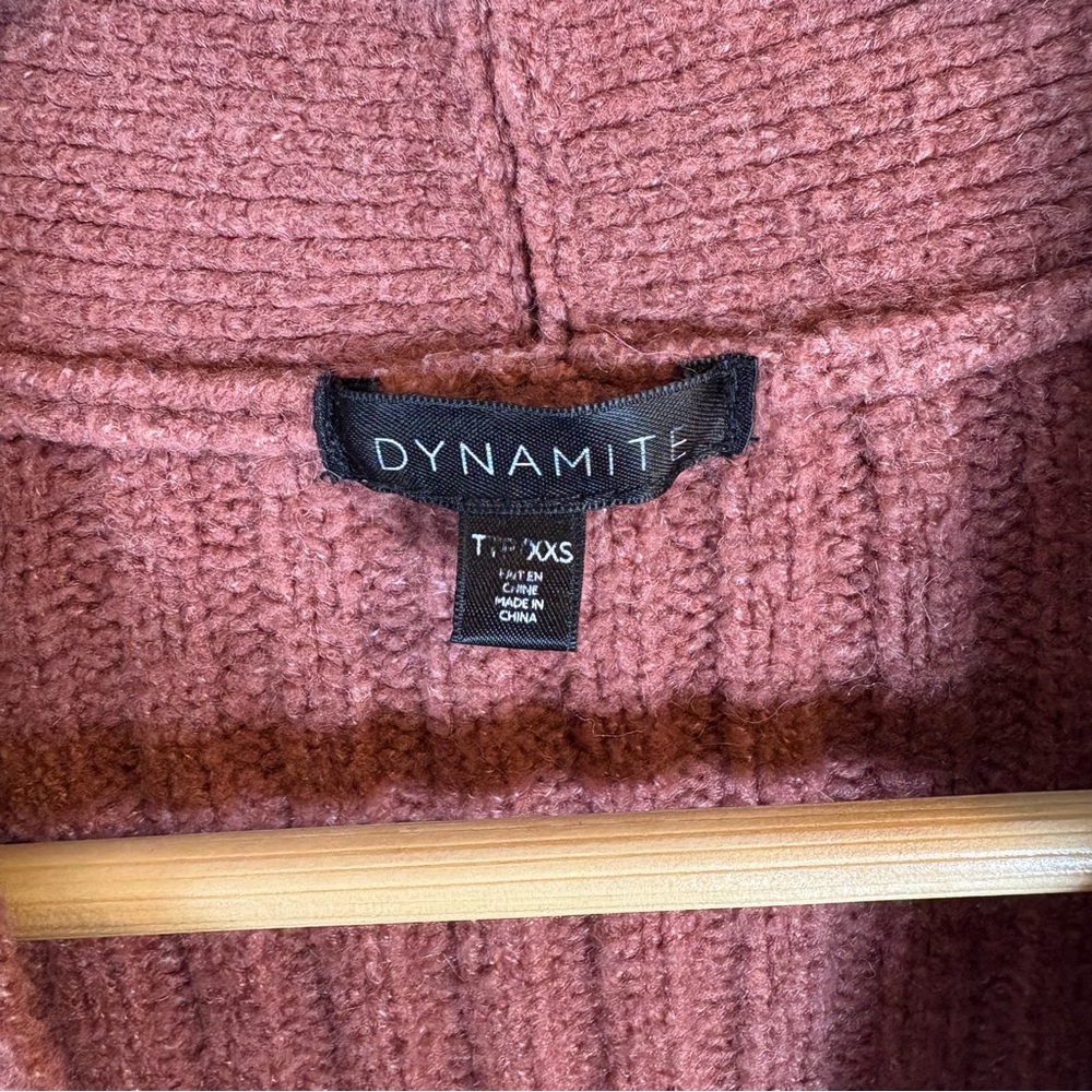 Dynamite Women’s Pink/Brown Cardigan, XX Small, Cozy Knit, Button Front - Picture 4 of 8